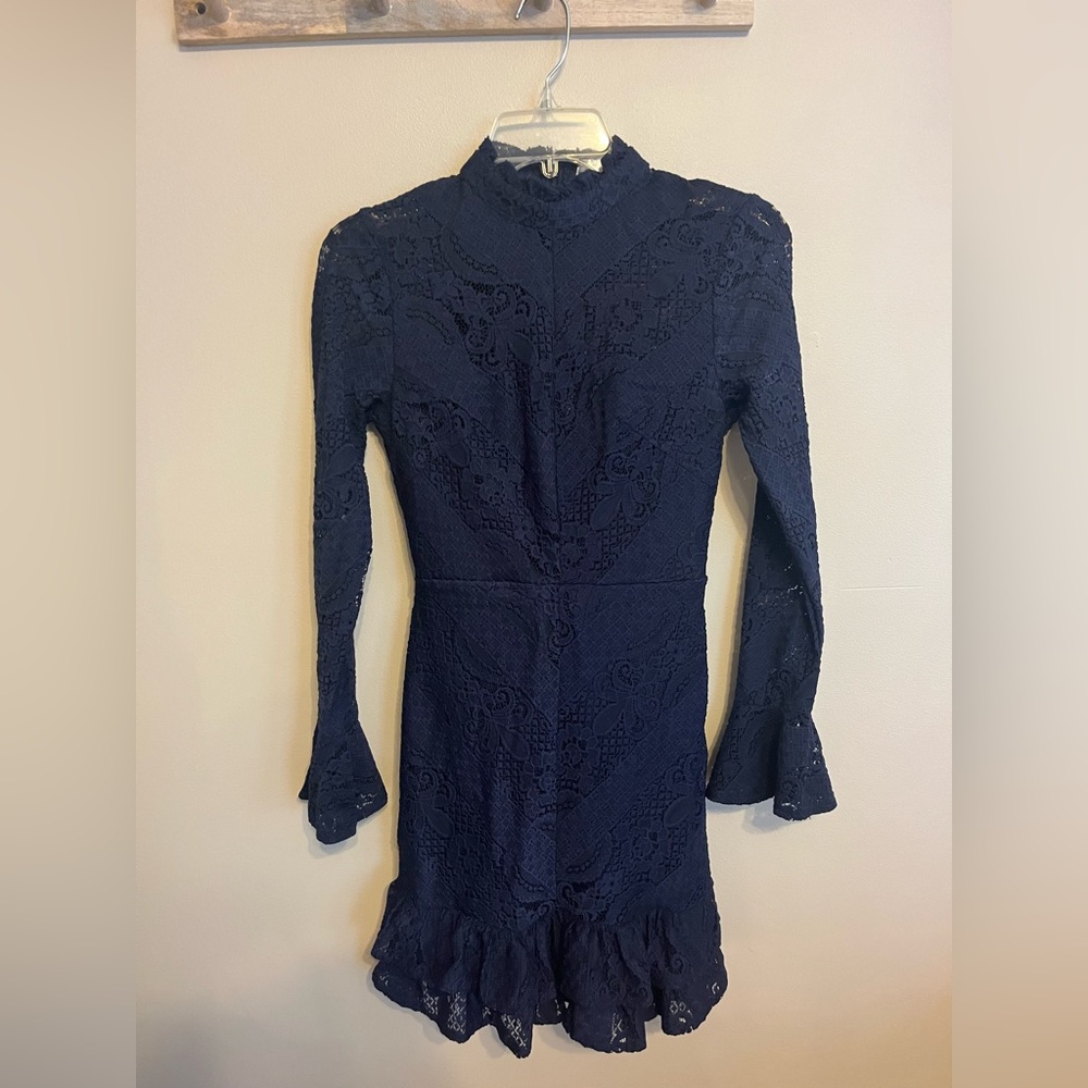 Hello Molly lace high neck long sleeve dress